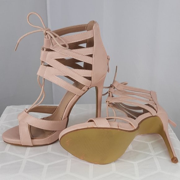 Forever, 7.5, soft pink, gladiator stilettos - Picture 5 of 5